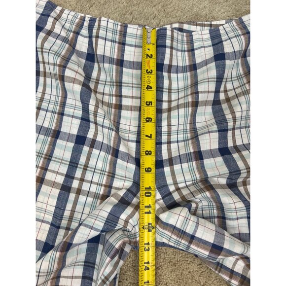 Talbots Cropped Ankle Pants Women's Plaid Metallic Linen Cotton Size 18 - Picture 10 of 13